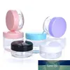 Sedorate 100 unids/lote tarro Ps vacío 15G tarro de crema transparente con tapa azul contenedores de tapa rosa de plástico de alta calidad ZM015