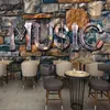 Aangepaste muurschildering behang 3d stereo muziek stenen muur restaurant bar KTV achtergrond muur papier moderne creatieve decor papel de parede