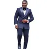 Populära dubbelbröst brudgummar topplapel brudgummen tuxedos män kostymer bröllop/prom man blazer (jacka+pantst+slips) y178