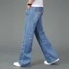 Jeans Herren Modis Big Flared Jeans Boot Cut Bein Flared Loose Fit Hohe Taille Männliche Designer Classic Blue Denim Jeans 201120