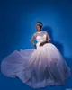 Bride Gowns 2022 Arabic Dubai Luxury Sequin Bridal Wedding Dresses Pearls Crystal Sheer High Neck African New Robe De Mariee