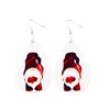 Teardrop Christmas Dwarf Earring for Women Girls Jewelry Lightweight Teardrop Faux Leather Earrings Holiday Gifts