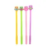 36 PCS Cartoon Jellycoloured Silice Gel Stylo Mignon Papeterie Hibou Eau Creative Signature Kawaii Fournitures Scolaires Y200709