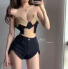 Kvinnors Shorts Womengaga Koreanska oregelbundet hål Sexig Casual High Waist Denim Booty Kvinnor Blå Sommar Boho Mini Short Y2K Girl 4NS9