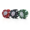Poker Chip Style 40 mm 3 Parti Herb Grinder Alluminio Tabacco Crusher Accessori per fumatori 3 Colori WXY095