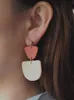 Boucles d'oreilles en argile polymère faites à la main pendentif goutte géométrique boucles d'oreilles élégantes de déclaration de couleur Morandi1