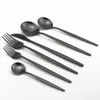 24шт столовые приборы Красочные посуды нож вилка ложка ужин черный кухонный серебро 304 нержавеющая сталь посуда 201019