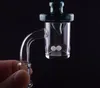 뜨거운 4mm 두꺼운 바닥 석영 Banger 10mm 14mm 18mm Carb Cap 및 Terp 진주 석영 Bangers 손톱 Bongs Dab Rig