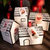 24sets 화이트 하우스 모양 사탕 상자 Xmas 파티 장식 선물 상자 출현 달력 번호 스티커 DIY 포장 용품 H1231