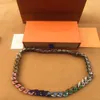 Hip hop Mode Hommes 316L Titane Acier Collier CHAÎNE MAILLONS PATCHS Graver Quatre Feuilles Fleur Émail Coloré Bracelets En Or 18 Carats Je9486440