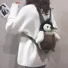 Pinguim bonito mochila de pelúcia para menina de pelúcia bolsa de ombro presente de aniversário para meninas macios pequenos sacos
