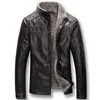 iSurvivor Men Winter Thick Fleece PU Leather Jackets Coats Hombre Male Casual Fashion Slim Fit Large Size Zip 220301