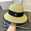 Little Bees Beach Cap Designer Street Hats Beanies for Woman Caps Summer Womens Hat Beach Wide Brim Hat 4 Colors Avai1822313