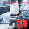 Radio a manovella con torcia elettrica per emergenza, radio solari portatili, meteo NOAA AM/FM autoalimentato con caricabatterie per cellulare Power Bank da 2000 mAh,