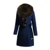 Women's Wool & Blends 2022 Winter Big Fur Collar Woolen Coat Women Cashmere Overcoat Long Jacket Female Plus Size Blend Autumn Outerwear Phy