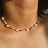 Halsband med pärlor för kvinnor Handgjorda blomsterhalsband Söt halsband Ankelband Armband Teen Girls Beach