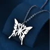 Stainless Steel heart butterfly Necklace pendants Hollow for women fashion jewelry will and sandy gift