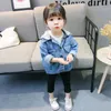 Flickor Hooded Denim Jacket Barnkläder Kids Fashion Fickets Coat Baby Girl Outfits1