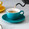 Jiagui luo 150ml highgrade ceramic coffee cups Coffee cup set Simple European style Cappuccino flower Latte Y200107