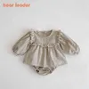 Bear Learder Newborn Girls Casual Clothing Sets New Fashion Cotton Baby Girl Striped Clothes Kids Long Sleeve Clothes 0-3 Years Y220310