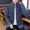 Zipper Cardigan Sweater Men Fashion Korean Style Men Clothing Slim Mens Sweater Long Sleeve Knitted Cardigans Oversize 201221