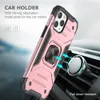 Case voor iPhone 12 Mini 11 Pro Max SE 2020 X XR XS Max 6 6s 7 8 Plus pantser Back Cover schokbestendige vingerring Auto houder Stand magnetische kast