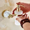 Distributeurs de savon Porte-savon liquide mural doré de luxe avec or Bouteille en verre dépoli Bouteille Produits de salle de bain 5218 Y200407
