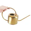 Garden Watering Can Golden Stainless Steel 1300 ml Liten vattenflaska med handtag för plantering av Flower European Y200106