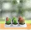 6st Succulent Plant Cactus Candle Smokeless doftljus Cactus Candle Birthday Smokeless Creative Art Wax