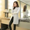 Sungtin Classique Femmes Long Blazer Gilet Élégant Bureau Lady Manteau Femme Gilet Causal Costumes Veste Sans Manches Plus Taille 201031