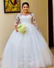 Abiti da sposa da sposa taglie forti per sposa 2019 arabi arabi arabe a maniche lunghe fuori dalle spalle puscite lunghe modeste