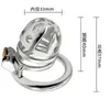 Massage Stainless Steel 3 Size round ring Bird Cock Cage Lock Adult Metal Male Chastity Belt Device Penis Ring Sex Toys For men