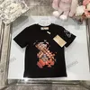 2022ss designer branco crianças luxo verão highend camisetas personalizado tingido de alta pressão impresso camisetas meninos e meninas top tees chil2792710