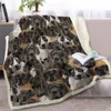 BLESSLIVING Staffordshire Terrier Throwet 3D Bulldog Sherpa Fleece Blanket Dog Collection Animal Plush Sheet Thin Quilt 201222