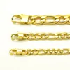 6mm Width Figaro Chain 100% Stainless Steel Necklace 18K Gold Plated Choker Retro Jewelry T and CO 18 - 36 Inches Waterproof