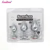 3PCS SET Heart Metal Metal Anal Anal Anal Anal Plugure Слупная сенсорная штекма с хрустальными ювелирными украшениями.