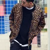 Leopard Print Baseball Jacket Mode Style Mens Höstjacka Klassisk Personlighet Hip Hop Coat Nattklubb Bar Frisör 201116