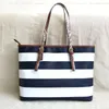 Date Femme Marine Stripe Sac PU Grand Sacs À Bandoulière Designer Femmes Sac À Main Deux Tons Chaînes Paillettes Fermeture À Glissière Souple Doux Seau Toile Rayures Rouges Et Blanches Cartable GM Noir