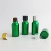 Perfume amostra tubos essenciais óleo e líquido frasco recarregável tinta vazia recipiente verde 20ml com tampas de alumínio x500