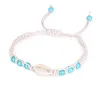 Bohemian Style Natural Turquoise Beads Shell Charm Adjustable Bracelet for Lovers Gift