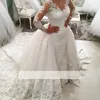 Modest Country Western 2022 Wedding dresses with Detachable Train Lace Long Sleeve Vintage Bridal Gowns Plus Size Vestido de Novia