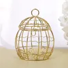 Boîte de faveur de mariage emballage cadeau créatif or Matel boîtes à bonbons romantique en fer forgé porte-cage à oiseaux pour la décoration de fête