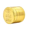 Completa de ouro banhado a ouro Moedor 40mm 50mm Diâmetro Seco Tabaco de Fitoterápicos Esmagar Moler Smashera20 A53