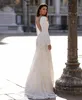 2020 Elegant Lace Mermaid Wedding Dresses Sheer Deep V Neck Long Sleeve Bridal Gowns Buttons Back Sweep Train Wedding Dress Customise