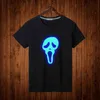 Långfinger t-shirt glöd mode mens svart färg långfinger noctilucent t-shirt topp tees o neck bomull kläder unisex g1222