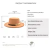 Nieuwe klassieke Khaki Flat Top Bowler Hat Wol Fedora Hat voor Vrouwen Breed Bravel Top Jazz Cap Elegante Panama Hoeden