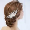 Fashion Silver Pearls Gioielli Crystal Capelli fatti a mano Combini Accessori nuziali Ornamenti per capelli di lusso per donne Y200409