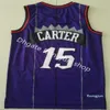 Sewn Mesh Vintage Fashion Men Basketball Tracy 1 McGrady Vince Carter 15 Jerseys Purple White Black Blue Red Shirts shorts Top Q jerseys