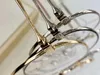 Armações de óculos de titânio preto prateado, lentes transparentes, armações de óculos de sol da moda com caixa 9058422