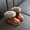 Botas COZULMA Niños Cálidos Niños Niñas Invierno Nieve con piel 1-6 años Niños Zapatos de fondo suave 220913